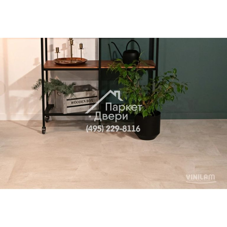 Виниловый пол Vinilam CERAMO VINILAM Glue Бетон Белый 71615 Glue 950x480x2.5 мм-4