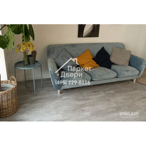 Виниловый пол Vinilam CERAMO VINILAM Stone 71614 Цемент Светлый 8 mm 940x470x8 мм