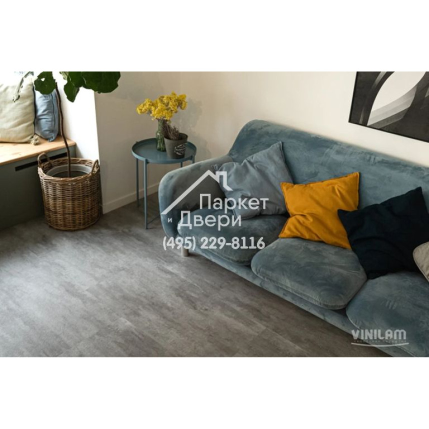 Виниловый пол Vinilam CERAMO VINILAM Stone 71614 Цемент Светлый 8 mm 940x470x8 мм-3
