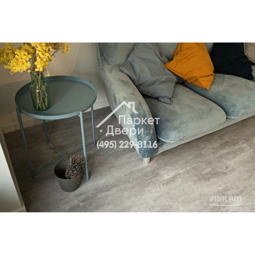 Виниловый пол Vinilam CERAMO VINILAM Stone 71614 Цемент Светлый 8 mm 940x470x8 мм-5