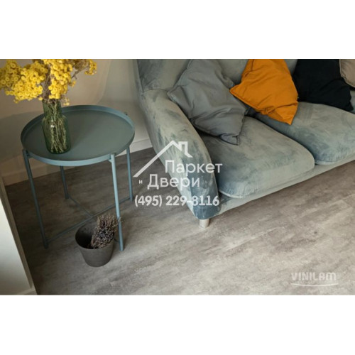 Виниловый пол Vinilam CERAMO VINILAM Glue Цемент Светлый 71614 Glue 950x480x2.5 мм