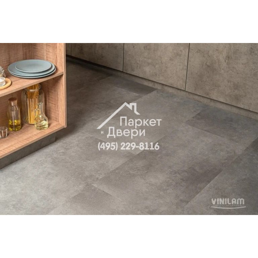 Виниловый пол Vinilam CERAMO VINILAM Stone 71610 Цемент Стальной 6 mm 940x470x6 мм
