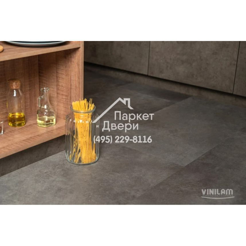 Виниловый пол Vinilam CERAMO VINILAM Glue Цемент Стальной 71610 Glue 950x475x2.5 мм-5