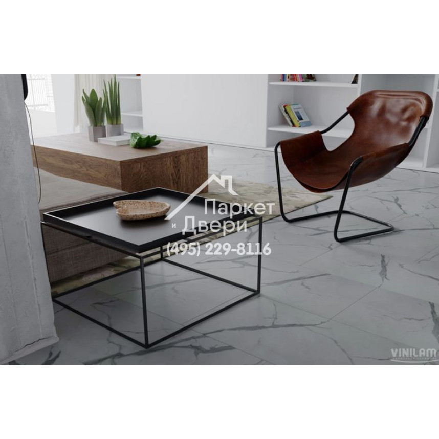 Виниловый пол Vinilam CERAMO VINILAM Stone 87999 Греческий Мрамор 6 mm 940x470x6 мм-2