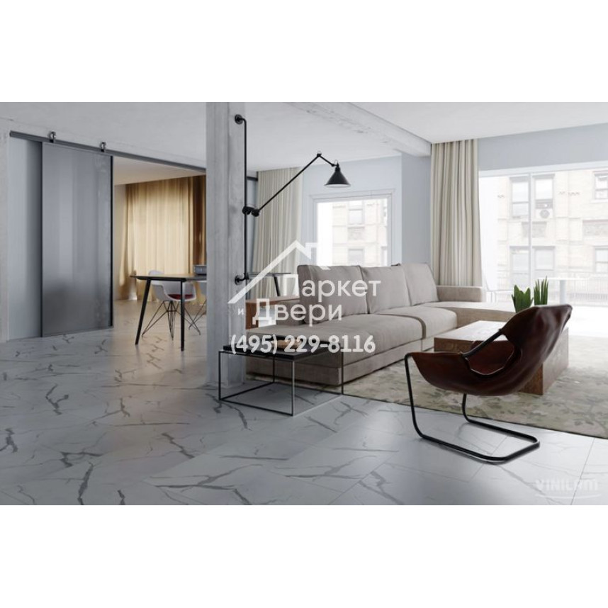 Виниловый пол Vinilam CERAMO VINILAM Glue 87999 Греческий Мрамор Glue 950x480x2.5 мм-3