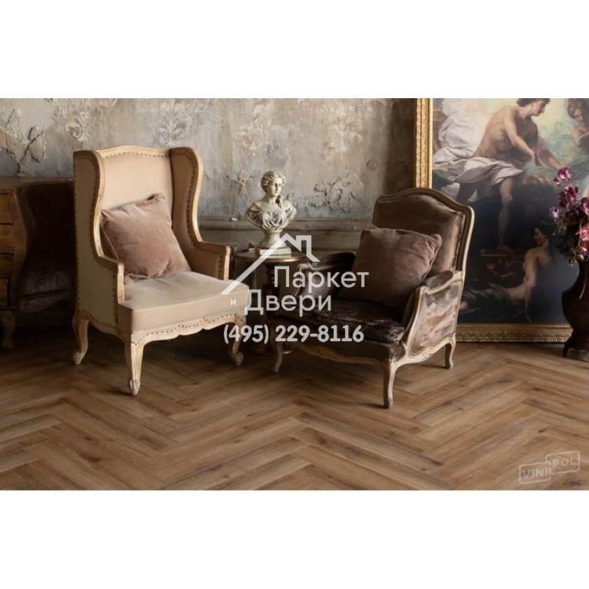 Виниловый пол Vinilam VinilPol Herringbone Glue 9933 Паркет Франческо Glue 609,6x152,4x2,5 мм-14