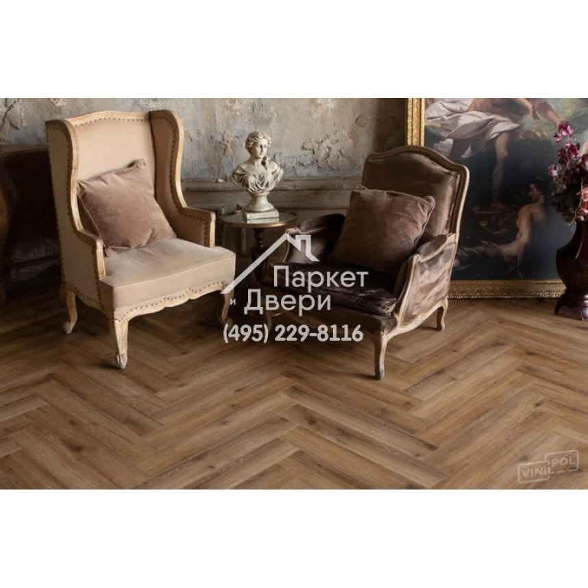 Виниловый пол Vinilam VinilPol Herringbone Glue 9933 Паркет Франческо Glue 609,6x152,4x2,5 мм-9