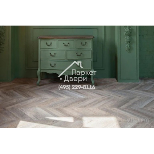 Виниловый пол Vinilam PARQUET CHEVRON Паркет Шеврон Шампань RI153616CL4 1293x305x8,5 мм