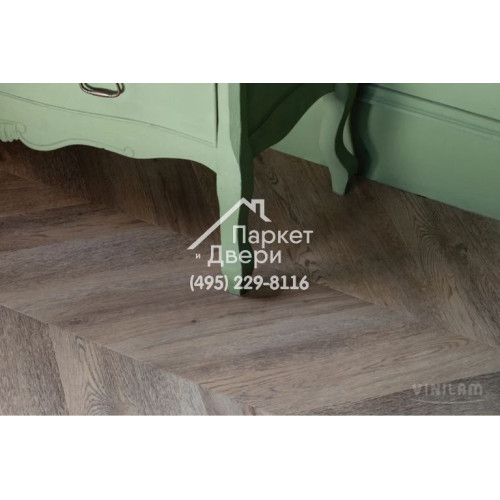 Виниловый пол Vinilam PARQUET CHEVRON Паркет Шеврон Шампань RI153616CL4 1293x305x8,5 мм