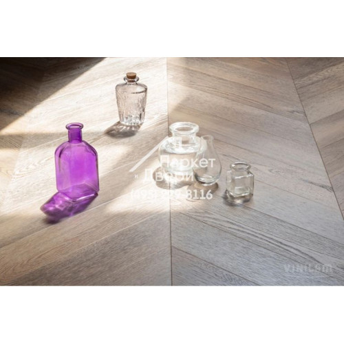 Виниловый пол Vinilam PARQUET CHEVRON Паркет Шеврон Шампань RI153616CL4 1293x305x8,5 мм