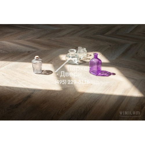 Виниловый пол Vinilam PARQUET CHEVRON Паркет Шеврон Шампань RI153616CL4 1293x305x8,5 мм