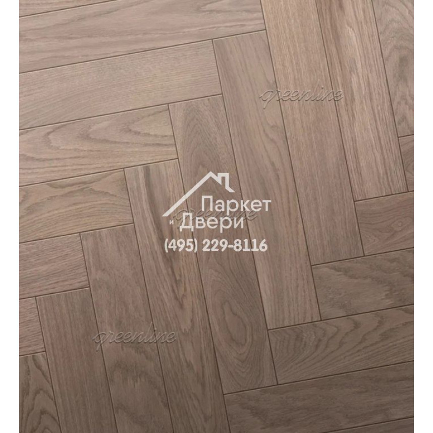 Паркет ёлка Greenline Техно / Smart Herringbone 616 дуб капучино 630x122x12-2