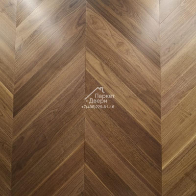 Инженерная доска HM Flooring орех американский СЕЛЕКТ французская елка Chevron, 785х125х14