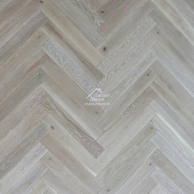 Паркетная доска Polarwood Herringbone Английская елка Дуб Alaska 600x100x14