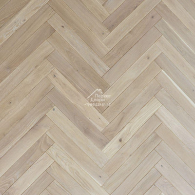 Паркетная доска Polarwood Herringbone Английская елка Дуб Arctic 600x100x14