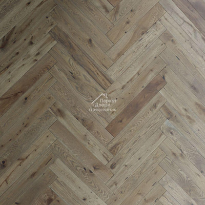 Паркетная доска Polarwood Herringbone Английская елка Дуб Baltic 600x100x14