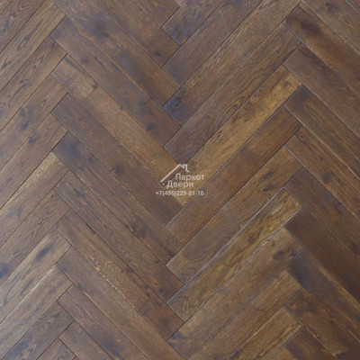 Паркетная доска Polarwood Herringbone Английская елка Дуб Carribean 600x100x14