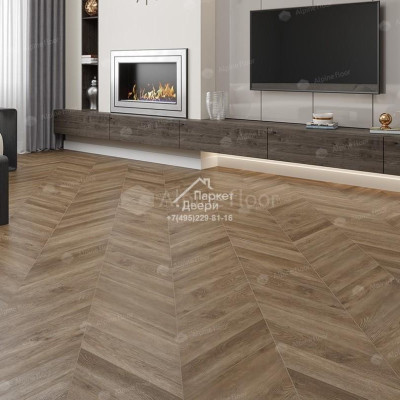 Виниловый пол Alpine Floor CHEVRON ALPINE Макадамия ECO 18-5 600х127х5