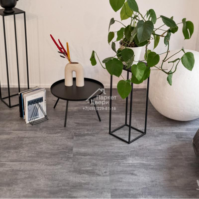 Виниловый пол VINILAM CERAMO STONE GLUE 2,5 мм LVT Цемент Серый 71616 950х480х2,5