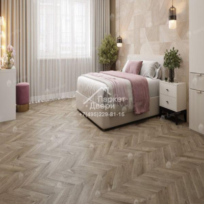 Виниловый пол Alpine Floor CHEVRON ALPINE LVT плитка Дуб Натуральный Отбеленный Chevron ECO 20-3