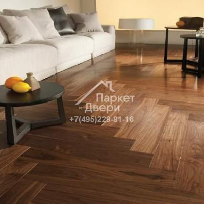 Паркет елка Ablux Орех Американский (WALNUT) Английская Елочка SELECT 600x125x15