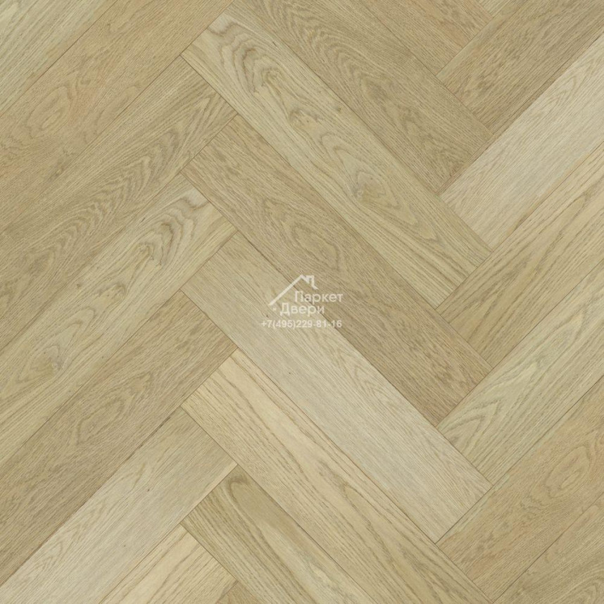Паркет Елка Английская Royal Parket Дуб Натур Брайт лак 490х125х13мм-1