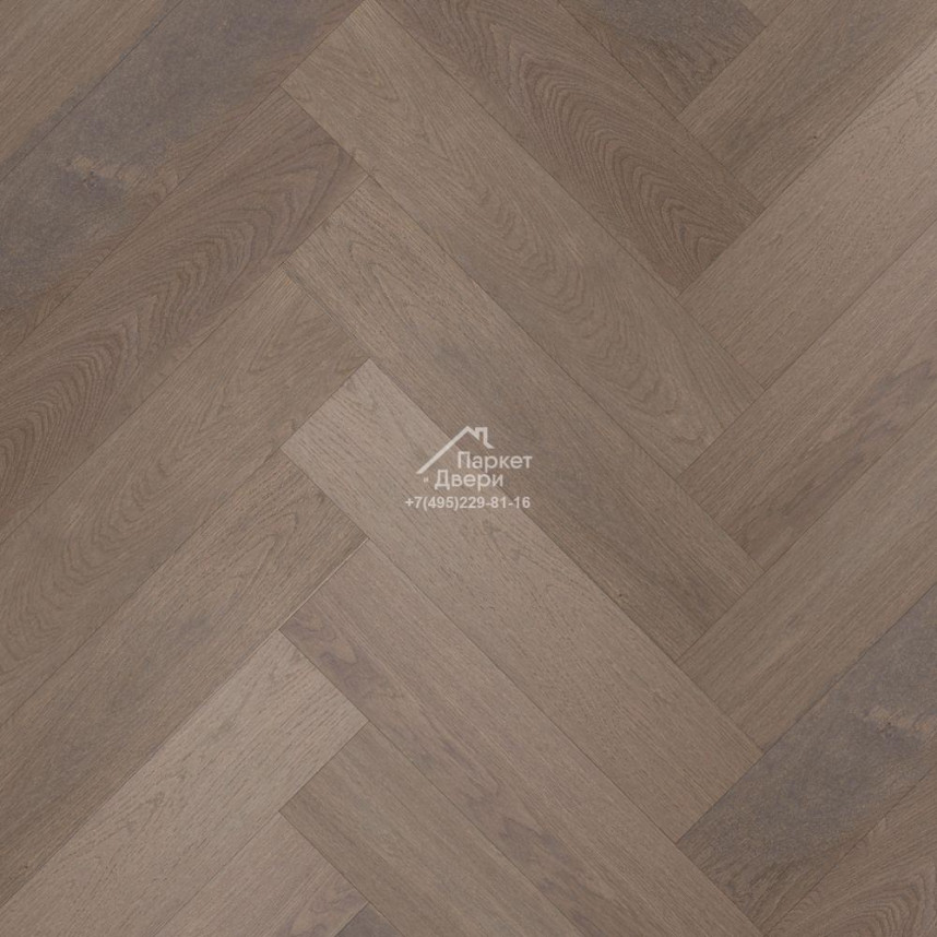 Паркет Елка Английская Royal Parket Дуб Натур Винчи лак 490х125х13мм-1