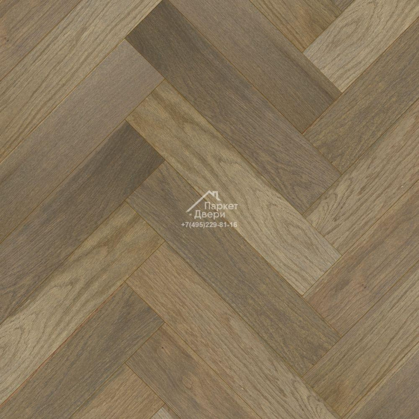 Паркет Елка Английская Royal Parket Дуб Натур Норман лак 490х125х13мм-1