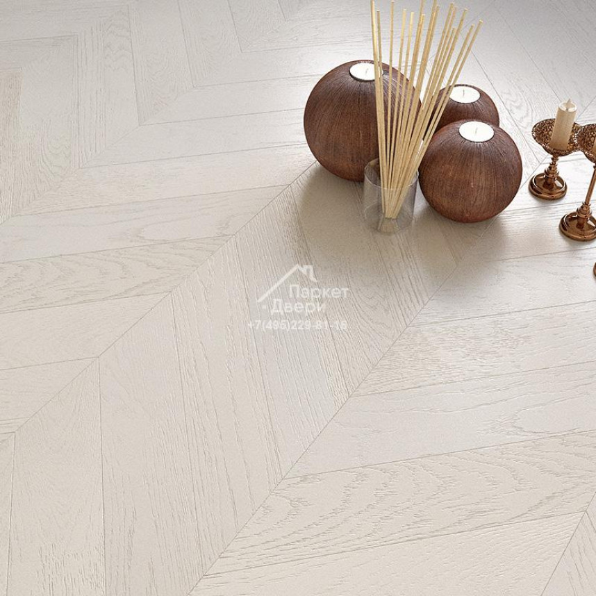 Паркет-елка Gran Parte БИАНКО / BIANCO французская елка 45° 460х110х15мм-1
