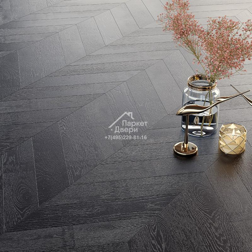 Паркет-елка Gran Parte АНТРАЦИТ / ANTRACITE французская елка 45° 460х110х15мм-1