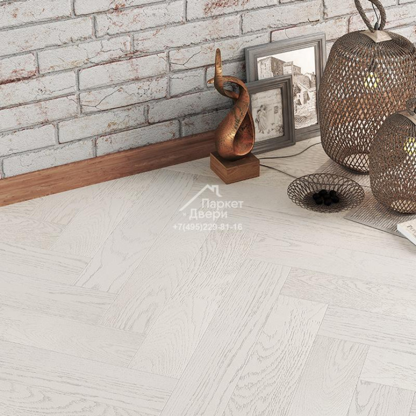 Паркет-елка Gran Parte БИАНКО / BIANCO венгерская елка 550х110х15мм-1