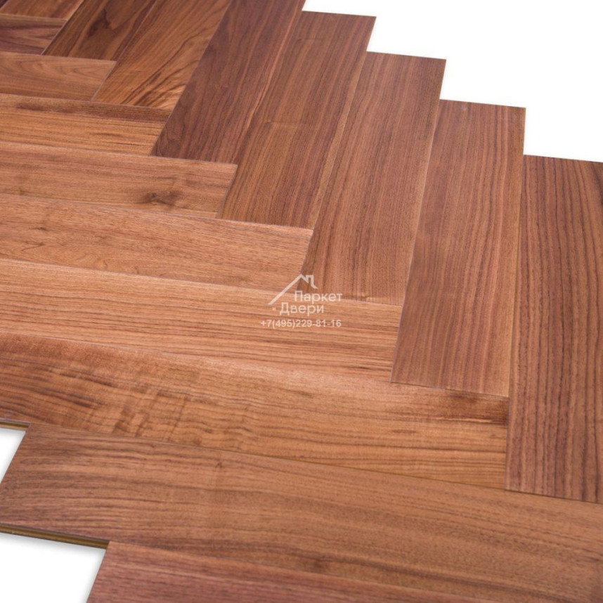 Инженерная доска Ablux Орех Американский SELECT (Англ. Ёлка) 600x125x12, лак-1