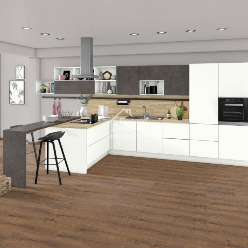 Ламинат EGGER PRO Classic 8/32 4V 075 Дуб Даннингтон тёмный 1292x193x8-2