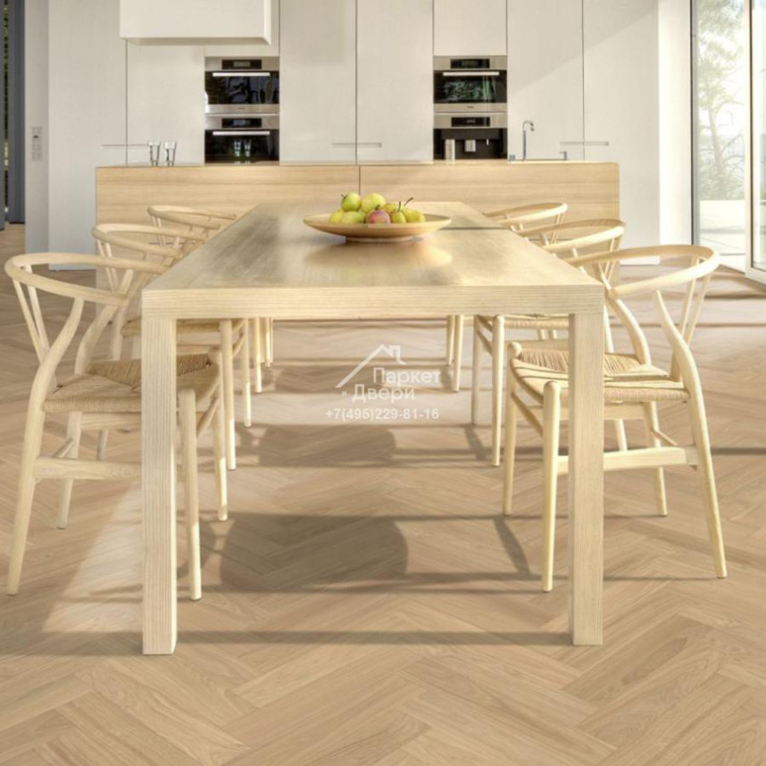 Паркет-елка Kahrs Английская елка Дуб AB Дымчатое белое масло-2