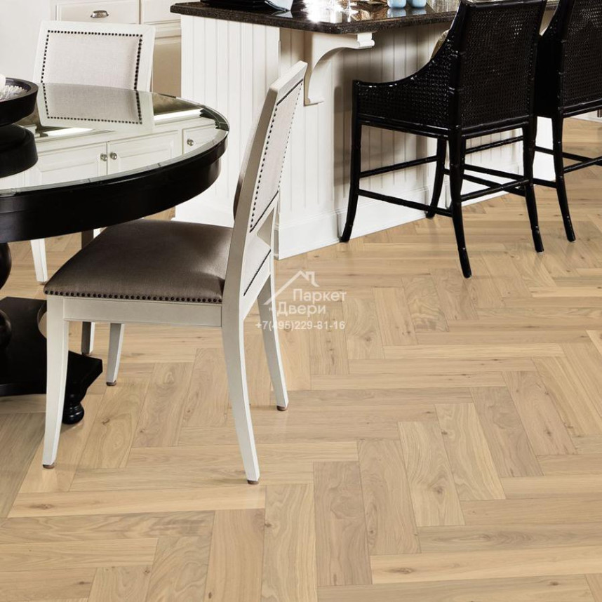 Паркет-елка Kahrs Английская елка Дуб CC Дымчатое белое масло-2