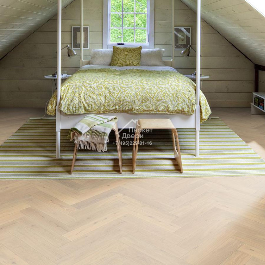 Паркет-елка Kahrs Английская елка Дуб CD Белое масло-2