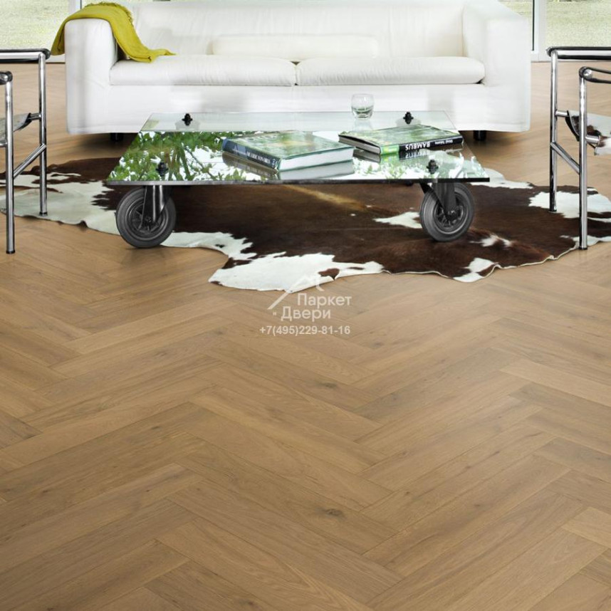 Паркет-елка Kahrs Английская елка Дуб CD Серое масло-1