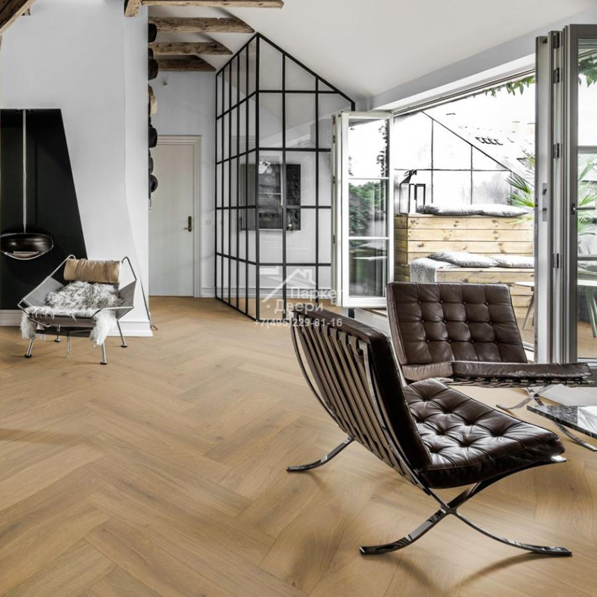 Паркет-елка Kahrs Английская елка Дуб CD Серое масло-2