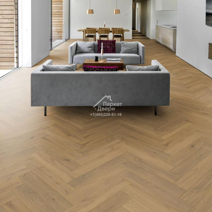 Паркет-елка Kahrs Английская елка Дуб CD Серое масло-3