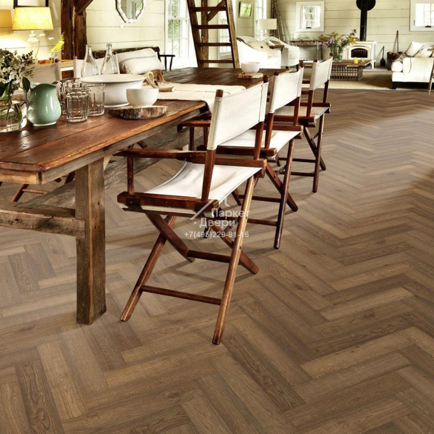 Паркет-елка Kahrs Английская елка Дуб CD Копченный-2