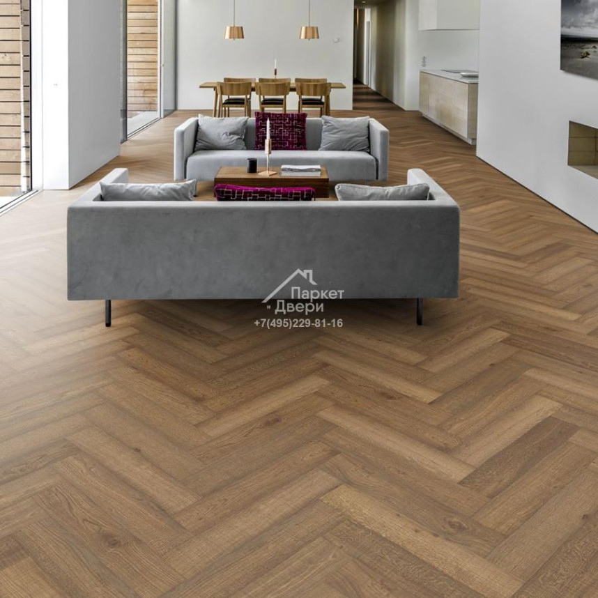 Паркет-елка Kahrs Английская елка Дуб CD Копченный-3