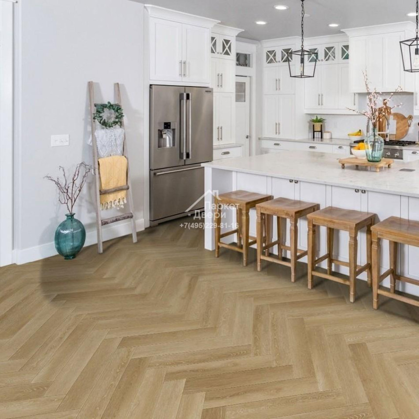 Виниловый пол FirmFit Herringbone EW-2966 Дуб натуральный браш 615х123х5-1