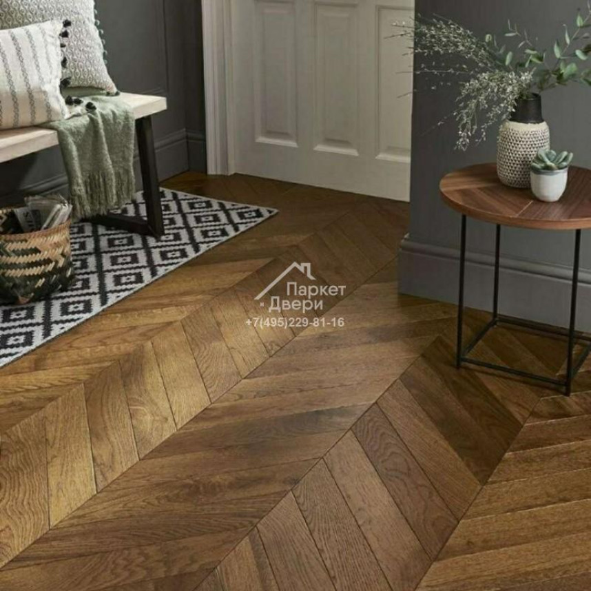 Инженерная доска HM Flooring дуб Smoked французская елка Натур-селект,785х125х14-1