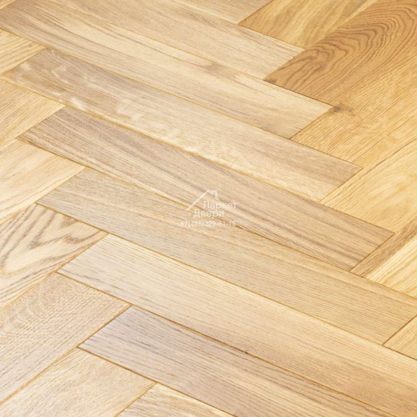 Паркетная доска Amber Wood (Амбер Вуд) Венгерская Ёлка Дуб Бесцветный Селект Лак 915х127х14-1