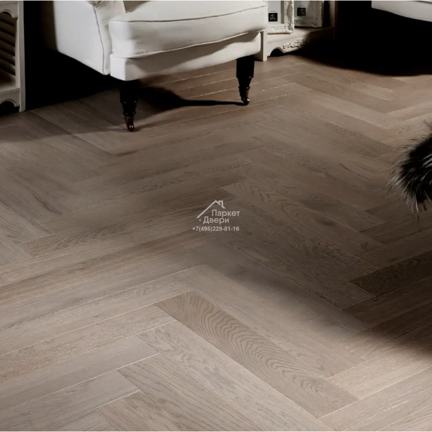 Паркет Английская Ёлка Coswick Оттенки серого / Gray Shadow collection Дуб Шамбор 1122-1215-10 635x127x19.05
