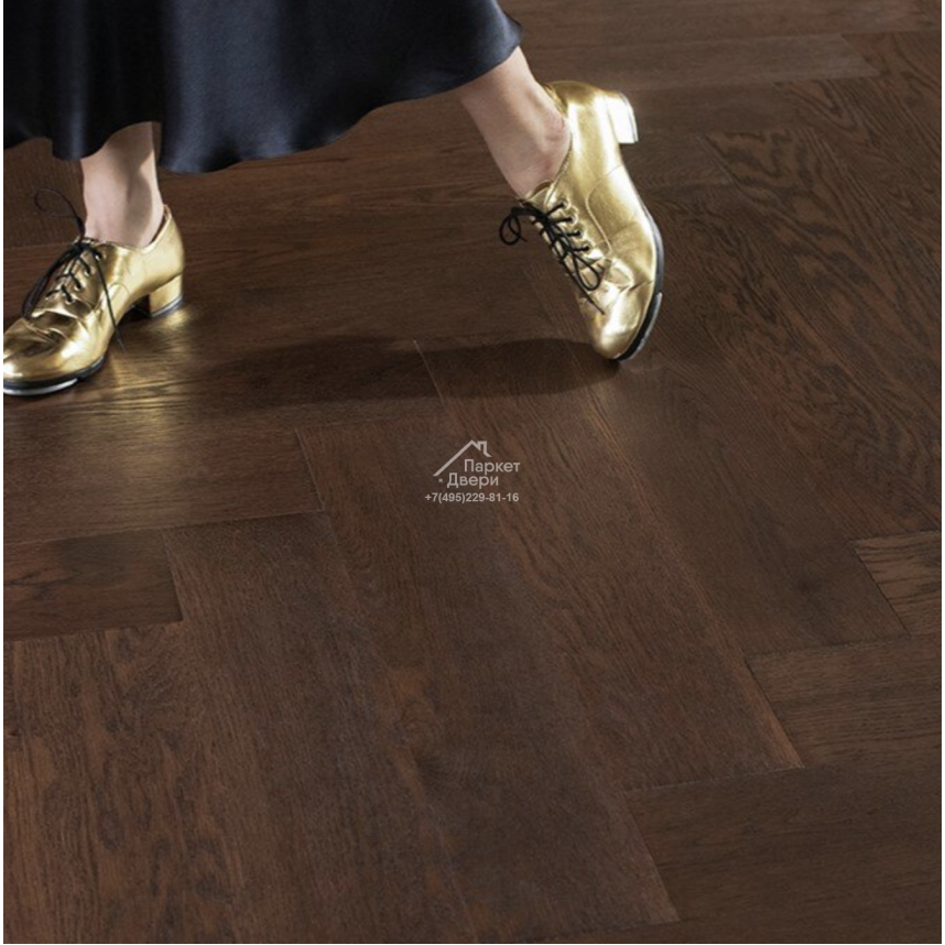 Паркет Английская Ёлка Coswick Таинственный лес / Dark Wood collection Дуб Молочный шоколад 1168-4217-20 647.7x107.95x15