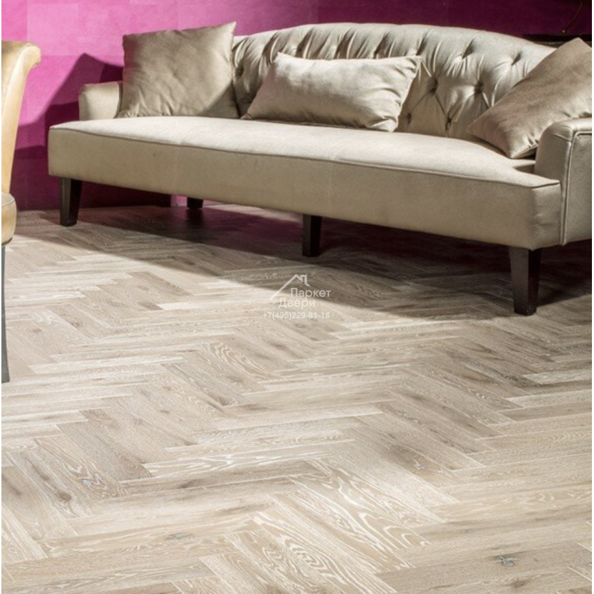 Паркет Английская Ёлка Coswick Дизайнерские решения / Designer Solution collection Дуб Серый кашемир 1168-4251-20 647.7x107.95x15