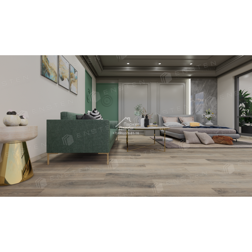 Кварцвиниловый SPC ламинат Ensten Hygge Циния ECO 102-19 1524х180х4-1