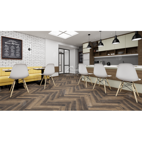 Кварцвиниловый SPC ламинат Ensten Valland Parquet Каштан ECO 103-02 600х125х4