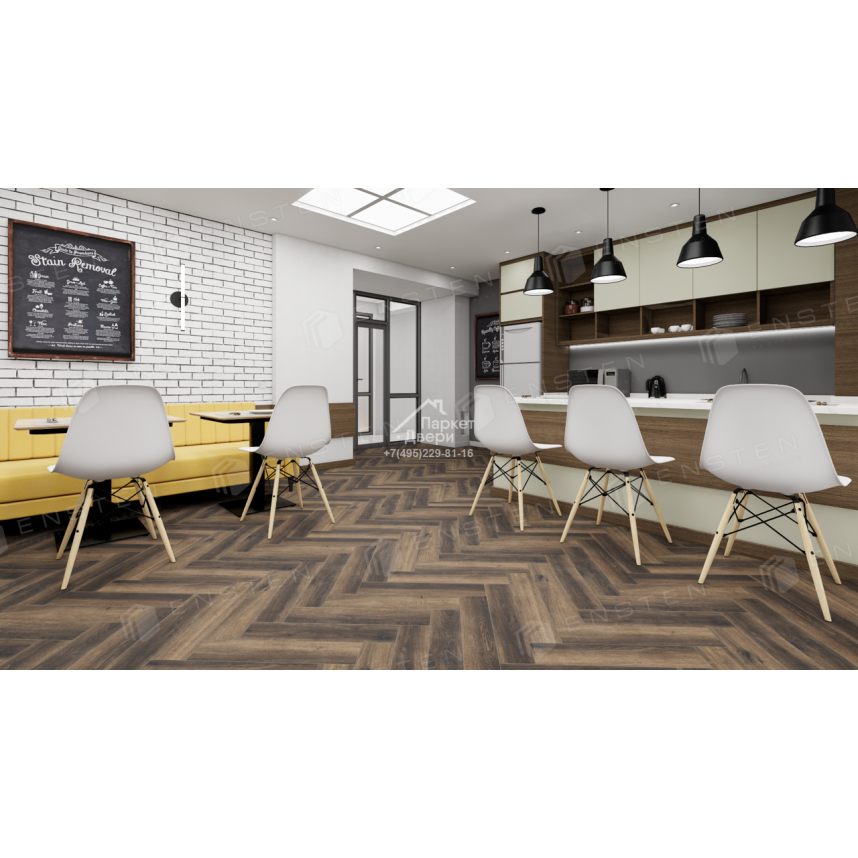 Кварцвиниловый SPC ламинат Ensten Valland Parquet Каштан ECO 103-02 600х125х4-1